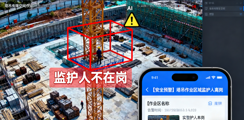 塔吊施工人员操作合规性监测！思通数科 AI 卫士实时守护作业安全
