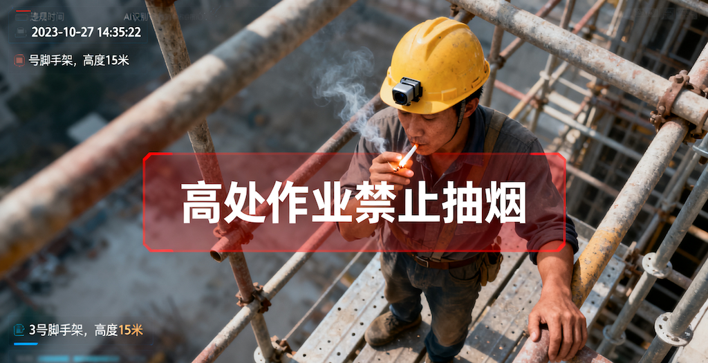 高处作业安全 “智能监考”！思通数科 AI 卫士 + 安全帽摄像头杜绝防护违规