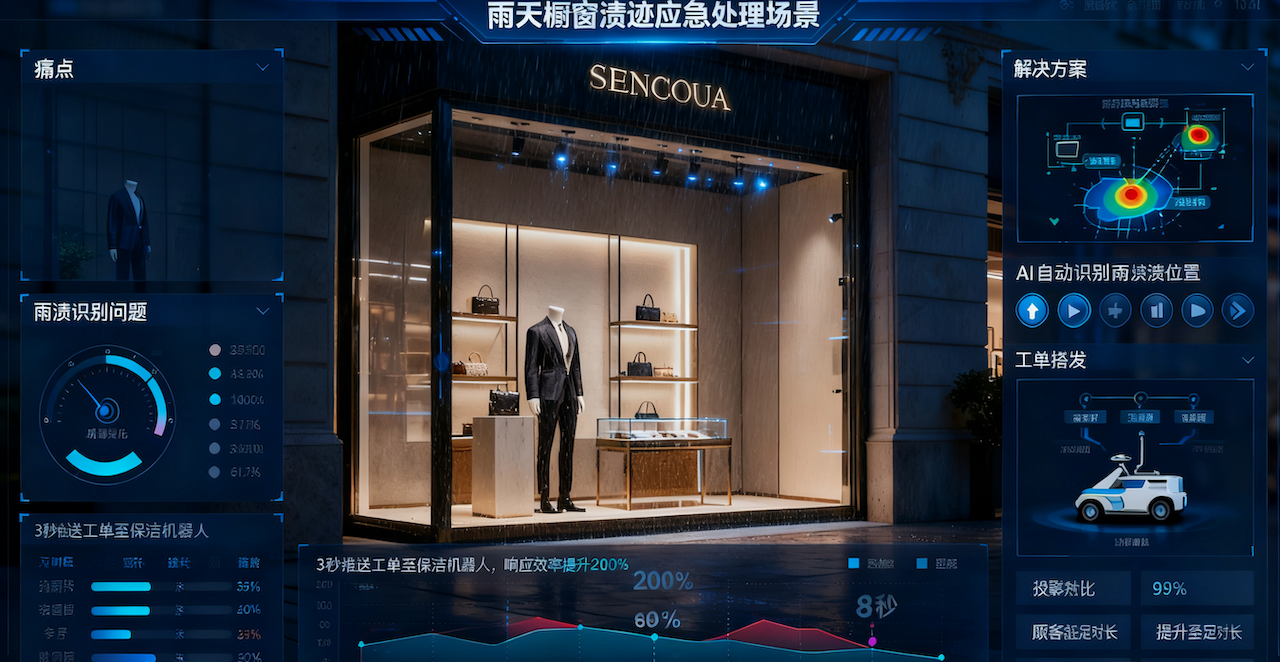 橱窗洁净智能监控方案：AI 3 秒响应，保洁效率翻倍不瞎忙！