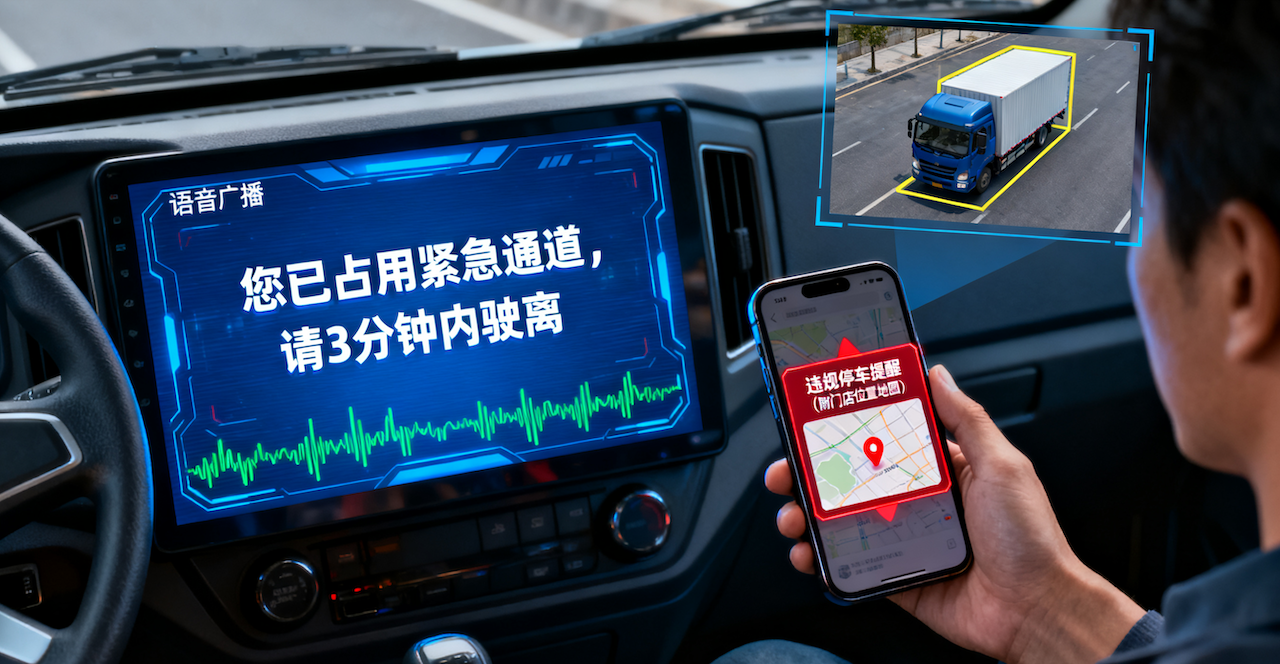 门店 AI 违规停车治理系统：AI 识别 + 电子罚单，清场最快 41 秒