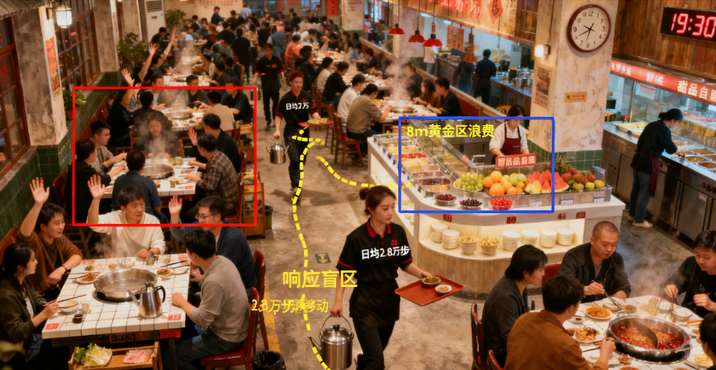 餐饮 AI 视频监控方案：服务员步数减半，翻台率提升 16%
